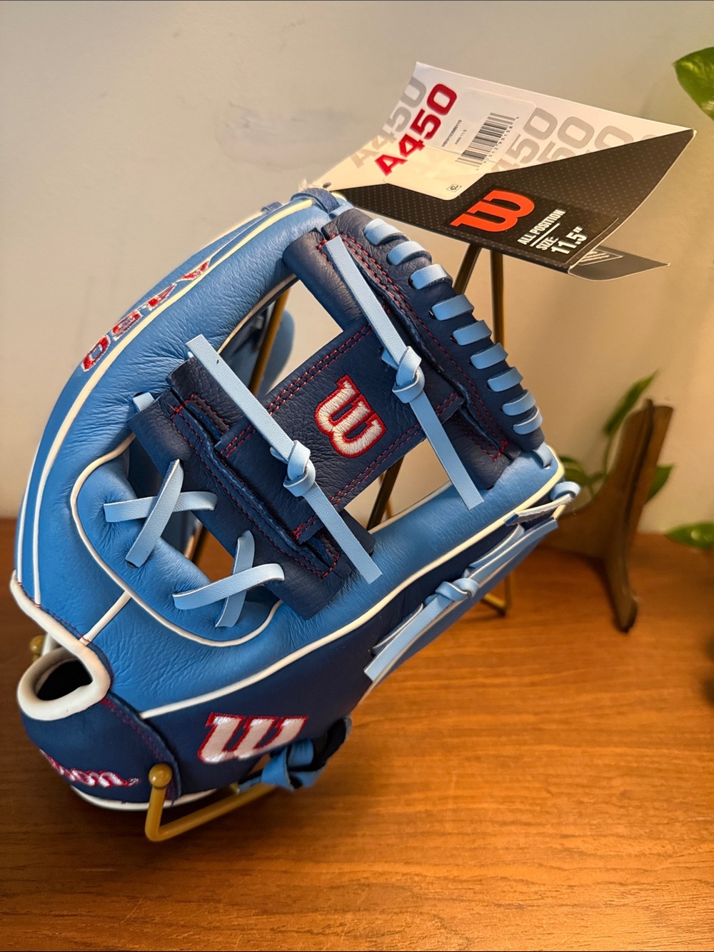 Wilson Youth Baseball Glove in Light Blue and Navy
